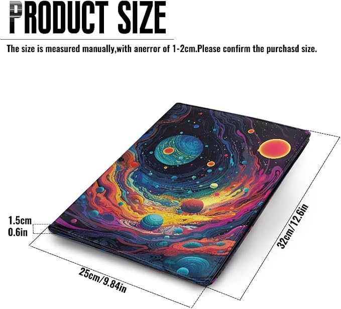 Cozeyat Earth Planet Clipboard Folder Portfolio, A4 Leather Padfolio Clipboard, Business Portfolio Clipboard Folder Professional Portfolio for Interview Resume Office Conference