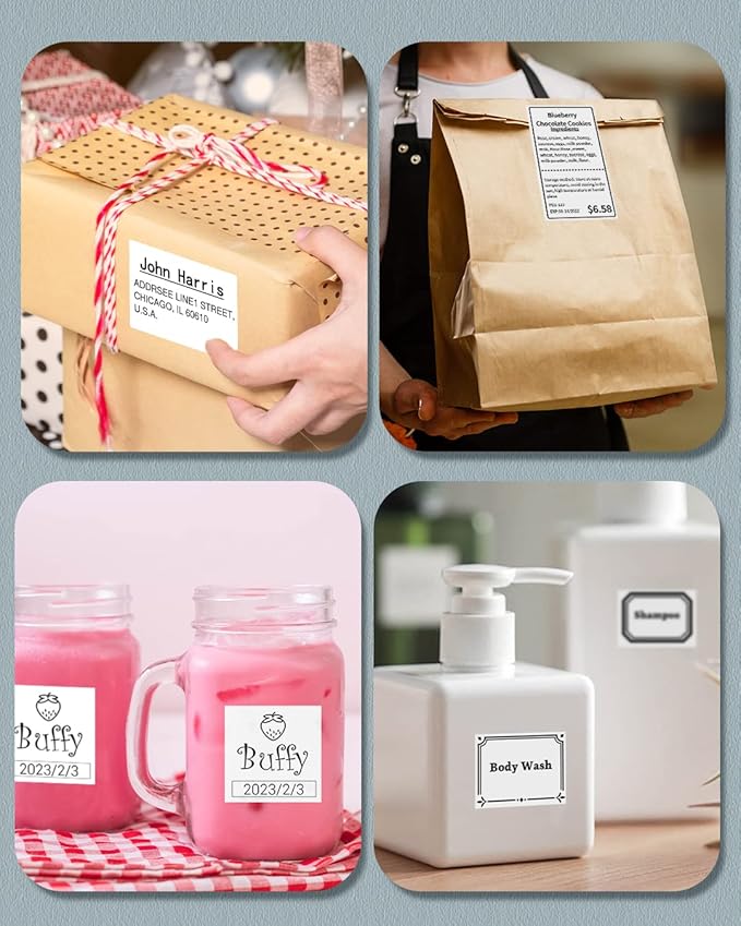 Phomemo Thermal Labels-for M110/M221/M220/M120/M200,1.57"x1.18"(40x30mm),230 Labels/Roll, for Barcode/Address/Mailing/Logo/Business/Home Tag