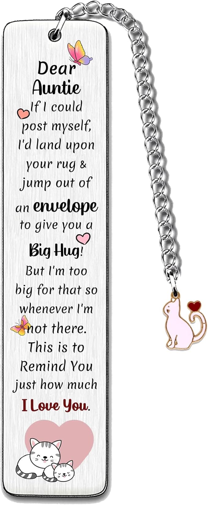 Aunt Bookmarks Christmas Gift Bookmark Aunty Birthday Present I Love You Happy Retirement Appreciate Love Quotes Engraved Thanksgiving Keepsakes Best Auntie Mothers Day Gifts Ideas from Niece Nephew