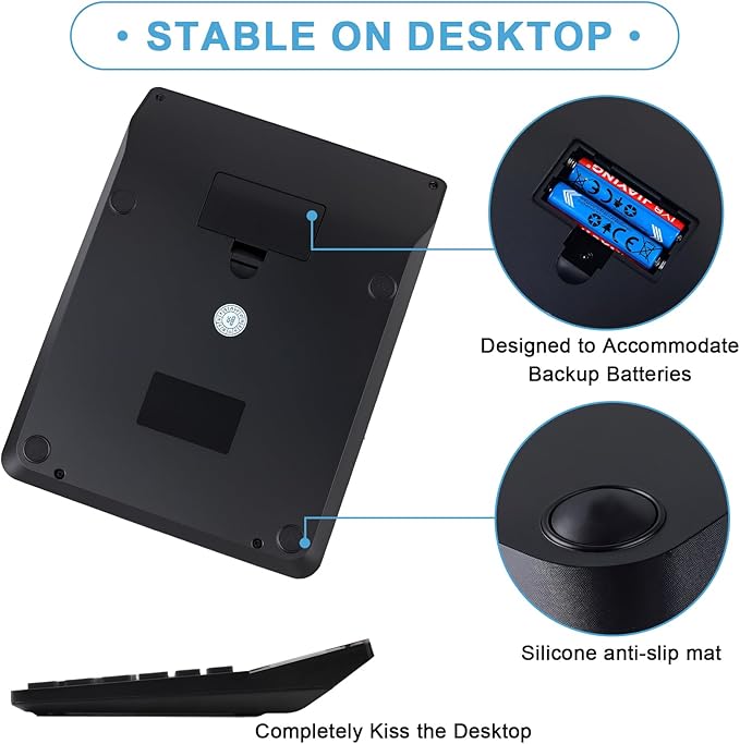 Desk Calculator, IPepul Basic Desktop Calculators Big Buttons and 2 Line Display, 4 Function Simple Calculator, Large Talking Calculator Office Supplies for Office Business School Students