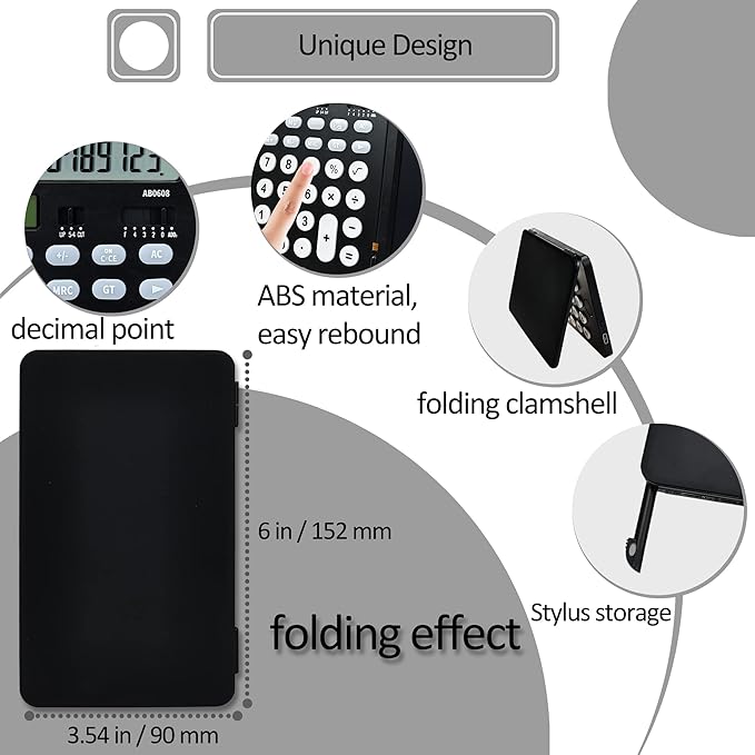 VEWINGL Calculator with Notepad,12 Digit Large Display Office Desk Calcultors,Dual Power Rechargeable and Solar 2 in1 Multi Function Calculator,Suitable for office,School,Home and Business use (Black)