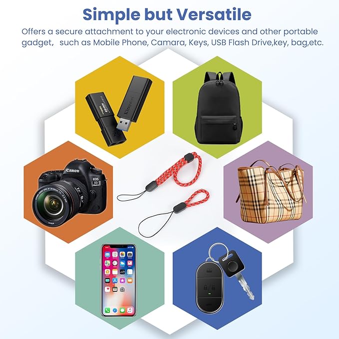 Hand Wrist Strap Lanyard, Adjustable Nylon Colorful for Mobile Phone, Camara, USB Flash Drive, ID Name Tag Badge