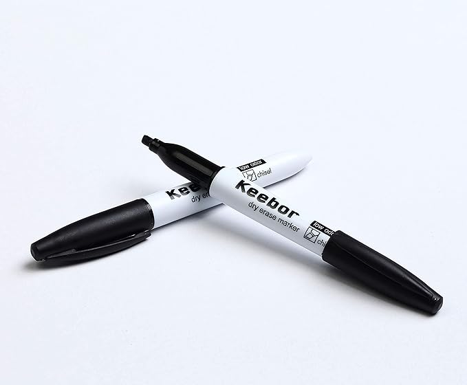 Chisel Tip Dry Erase Markers, 72 Pack Black Marker, Low-Odor White Board Markers, Office & School Supplies