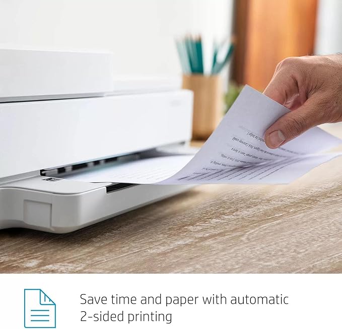 HP Envy 6458e All-in-One Wireless Color Inkjet Printer, Print Copy Scan - 10 ppm, 4800 x 1200 dpi, Auto 2-Sided Printing, 35-Sheet ADF, Dual-Band WiFi, Instant Ink Ready, White (Renewed)