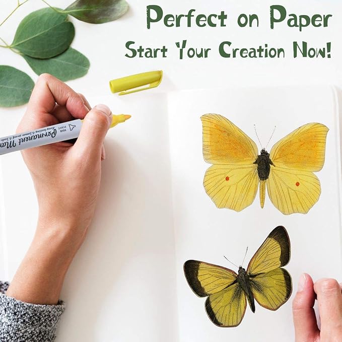 Permanent Marker, 30 Colors Fine Point Permanent Markers, Works Well On Paper, Canvas, Fabric, Crafts,Glass,Metal,Wood Good for Painting, Coloring and Doodling by Smart Color Art