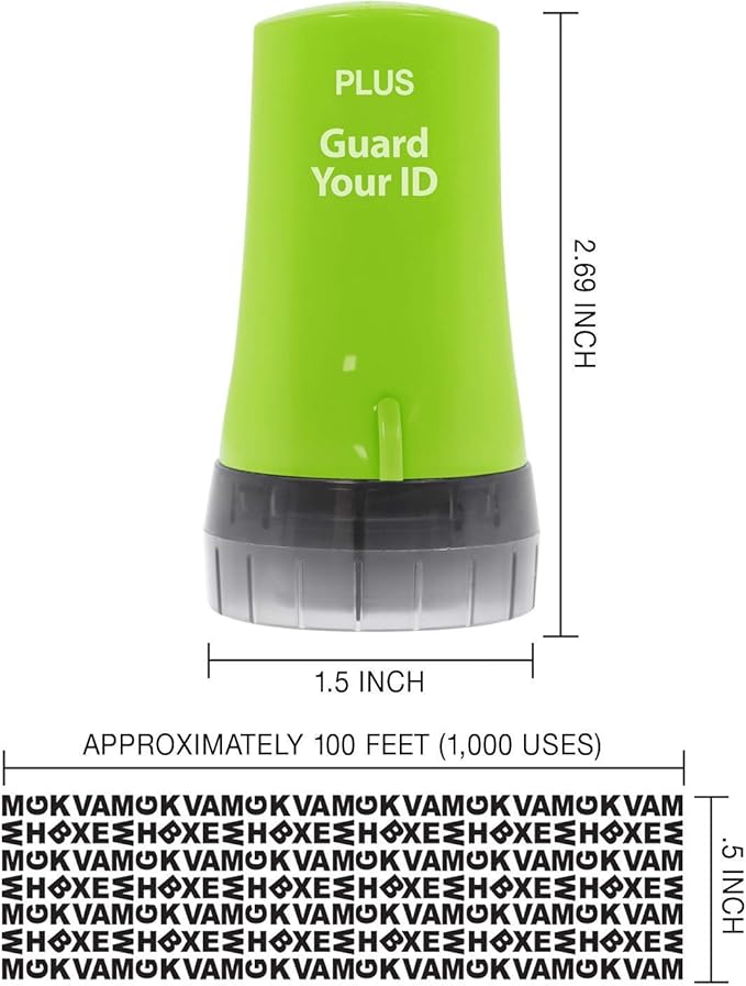 Guard Your ID ADVANCED Roller Identity Theft Prevention Security Stamp GREEN (38311)