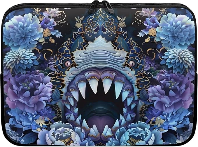 SharkPeony Printed Computer Bags for Laptops for Women Men, Shockproof 17 Inch Laptop Case Bag Washable Messenger Bag with Zipper, Laptop Case Computer Carrying Cover Easy to Carry