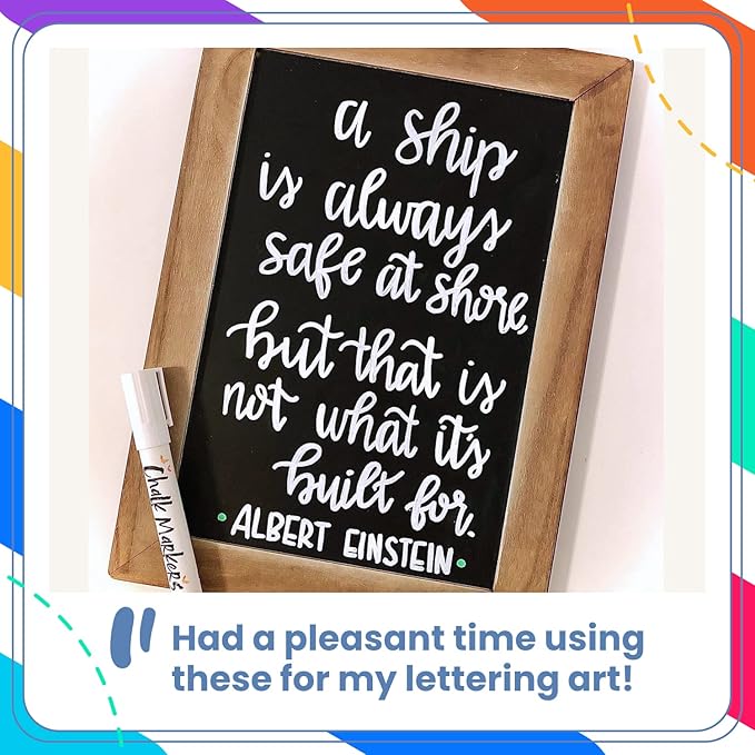 Chalkola White Chalk Markers for Blackboard, Chalkboard Sign, Window, Bistro, Car, Glass (5 Pack 6mm) - Liquid Chalkboard Markers Erasable - Paint Chalk Pens Washable Ink Reversible Tip