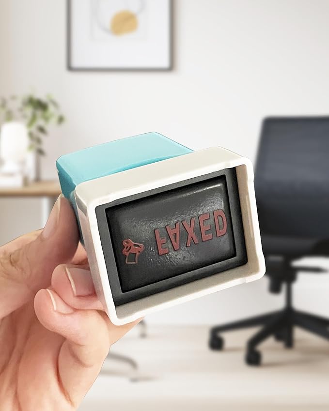 WAFJAMF Faxed Stamp–Pre-Inked Rubber Stamp Red Ink Office Stamp Message Stamp-Medium