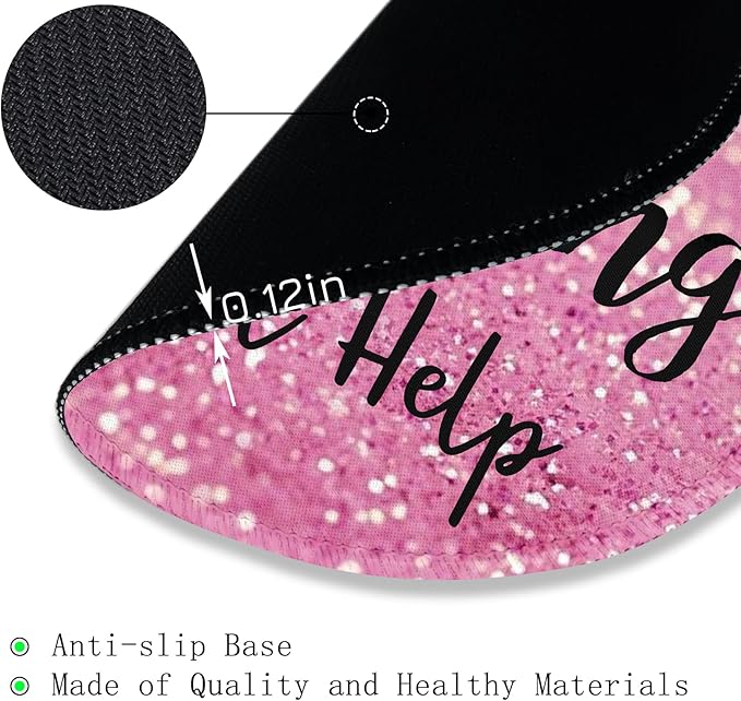 Gctriki Computer Mouse Pad, Funny Pink Round Mouse Pads for Desk Travel Work Laptop Gaming, Cute Pink Home Office Supplies Desk Accessories Decor Inspirational Gifts for Women