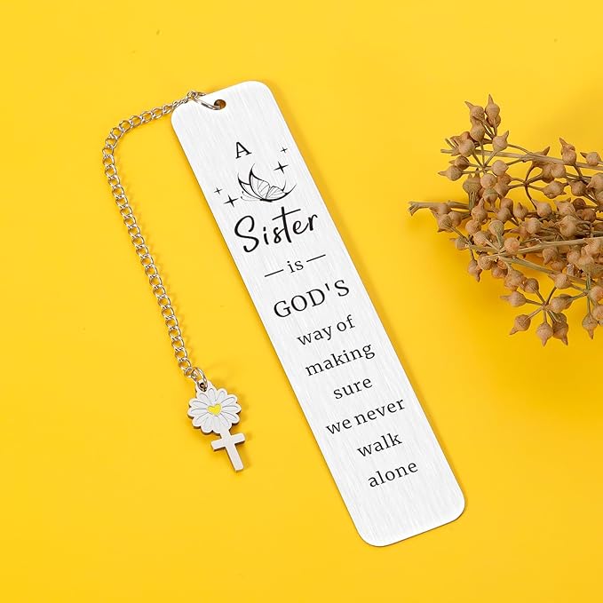 Sister Gifts from Sister Gifts for Women, Sister in Law Sister Birthday Christmas Gifts for Women Friend Sister Bookmarks for Book Lover First Communion Confirmation Graduation Friendship Gifts