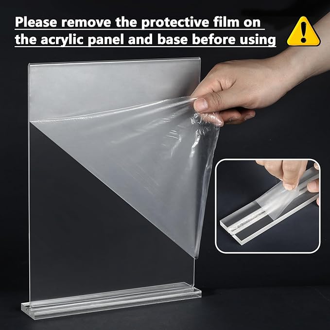 MaxGear Acrylic Sign Holder 8.5x11 6 Pack, Double Sided Clear Table Signs Stand, Vertical Flyer Holder, Plastic Sign Frame Display for Picture, Stores, Restaurants, Hotels, Office T Shape