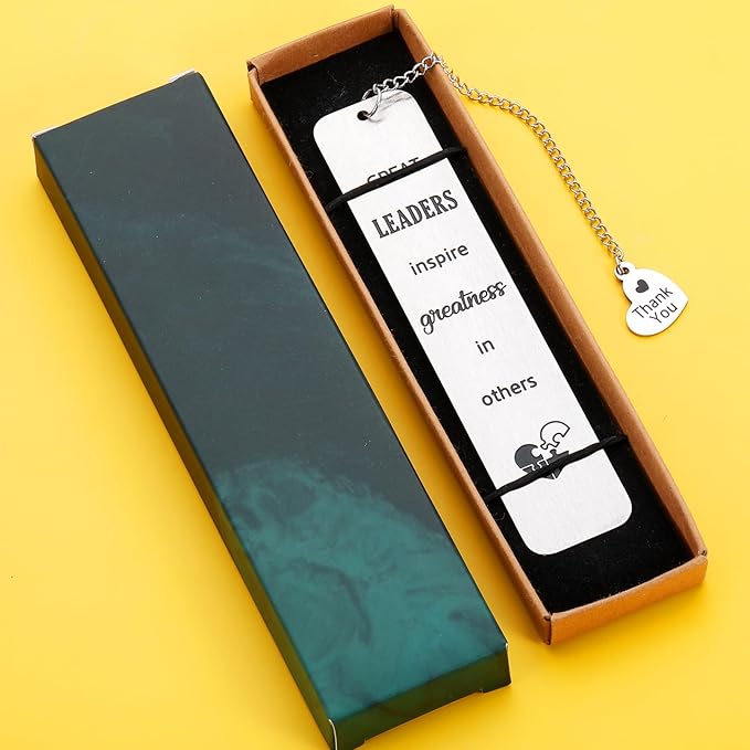 Great Leaders Gift for Bosses Day Bookmark Boss Lady Promotion Gifts for Women Mentor Boss Gifts for Men Birthday New Job Retirement Farewell Going Away Holiday Christmas Valentines Day Gift