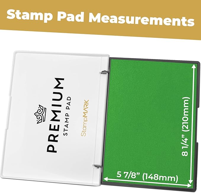 Premium Stamp Pad Extra Large Size 6" x 8" - for Traditional Rubber Stamps - Felt Pad Olive Green Color