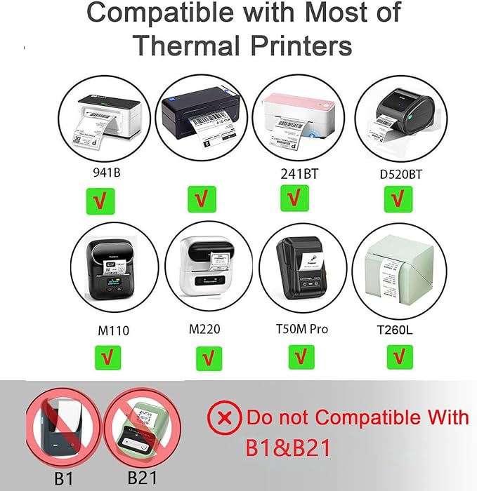 2inch Square Thermal Labels Self-Adhesive, 140 Sheets/Roll Printer Labels for Business and Home, Thermal Sticker for/Shipping/Packaging/DIY Logo Design/Thanks Card/Inventory