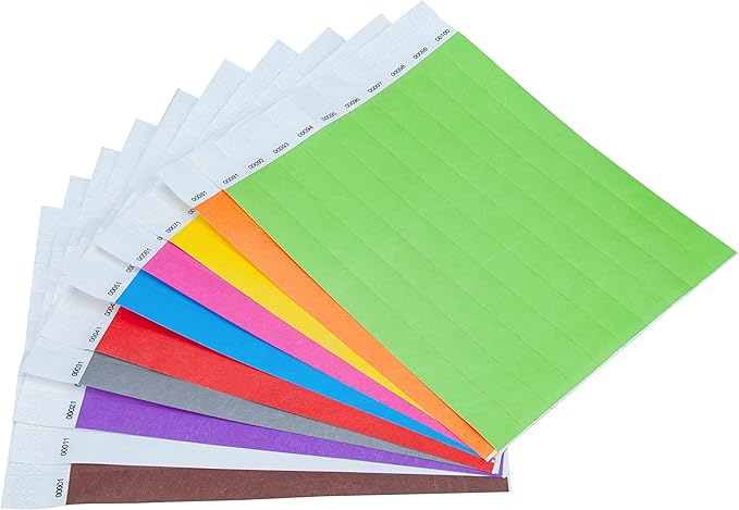 100 Pcs Wristbands, 1-100 Consecutive Numbers Waterproof Tearproof and Printable Wrist Straps Admission Bracelets Tickets (Assorted)