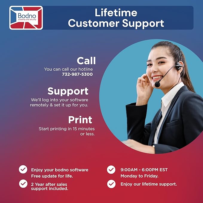 Bodno Evolis Primacy 2 Single Sided ID Card Printer & Complete Supplies Package Gold Edition ID Software