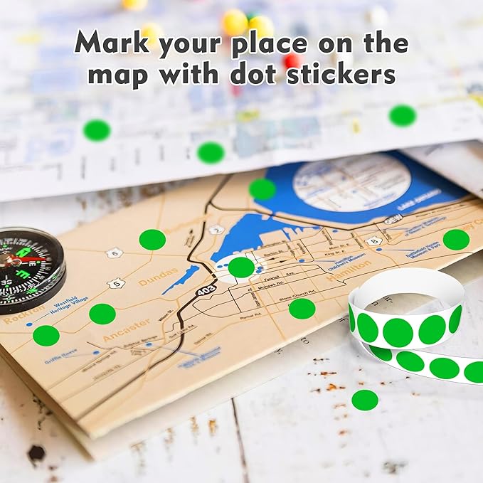 PARLAIM 3/4 Inch Round Permanent Adhesive Color-Code Dot Stickers,10000 Stickers Roll dots Label Dispenser Box Green Circle Stickers Labels 10Rolls (Green)