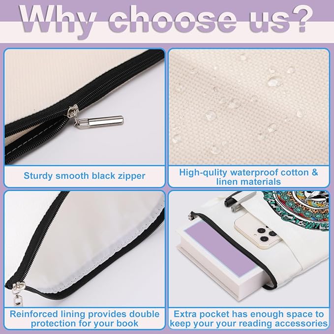 Inspirational Western Faith Christian Gifts Book Sleeve Book Cover Religious Cowgirl Accessories for Women Grandma Friend Graduation Christmas Birthday Book Lovers Gifts Book Protector with Zipper