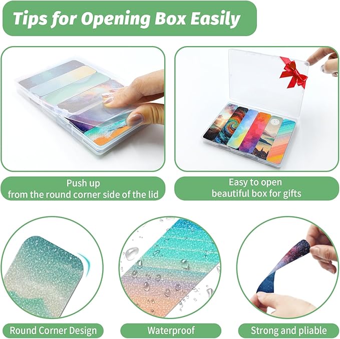 72 Pieces Anxiety Sensory Stickers with Storage Box - Calming Stickers for ADHD - 2 Textured Surface Adhesives - Sensory Strips for Office & Classroom Desk Relieve Adult & Teen Stress