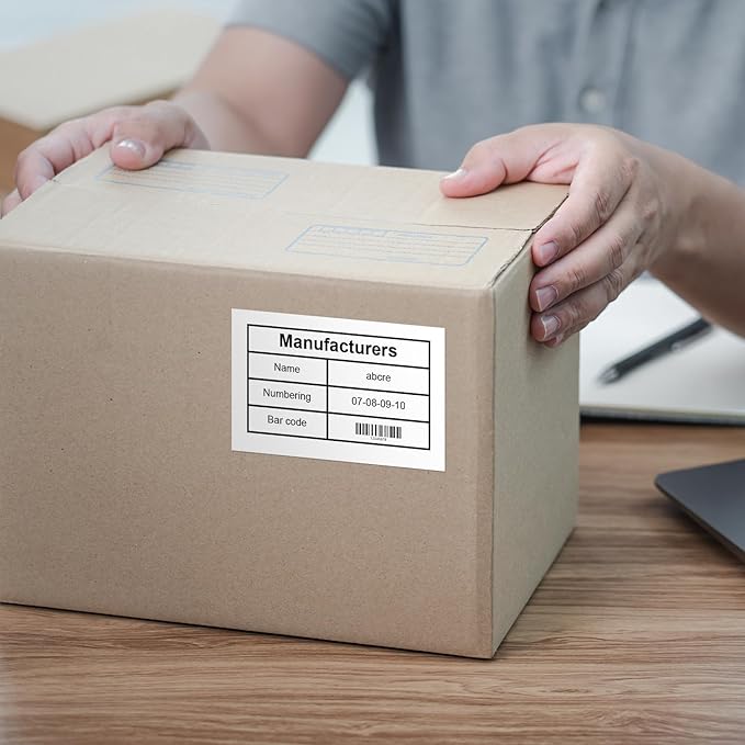 CLABEL Upgrade Thermal Label 6 Roll 1.96" x 3.14" for 221B/220B/230B Label Maker, 50x80mm 90 Sheet Sticker Labels,Waterproof, Oil-Proof, Anti-frictional