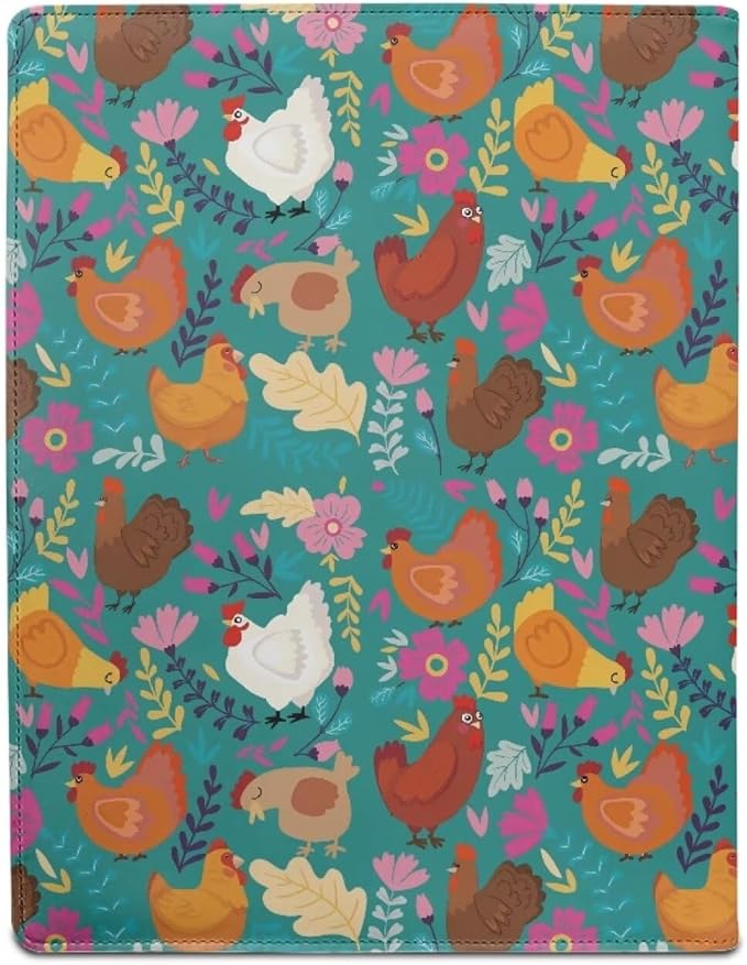 Cozeyat Padfolio Clipboard Folder Portfolio Funny Rooster Print PU Leather Clipboard with Cover for Legal Pad Holder Letter Size Writing Pad for Business School Office Conference Notepad Clip Boards