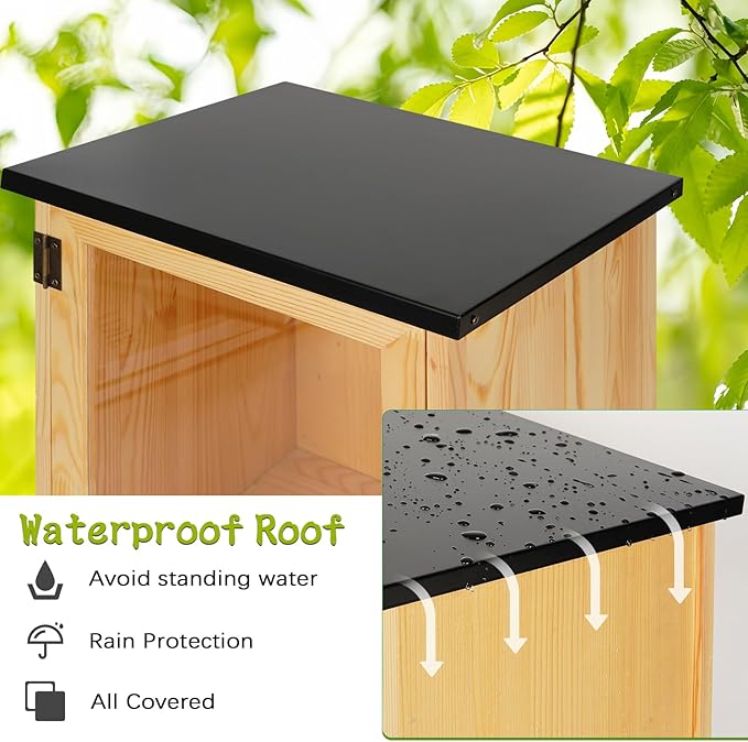 Outdoor Library Box Literature Exchange Box Outdoor Book Storage Little Wood Cabinet for DIY, Neighborhoods Community and Schools Sharing Books, Literature and Newspapers(13x11x16.5 Inch)