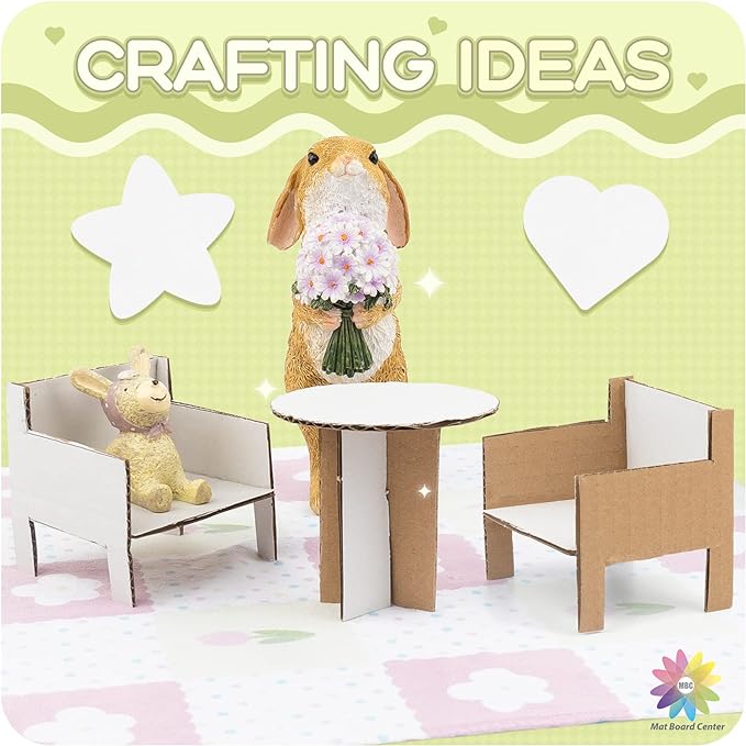 Mat Board Center, 25 pack 12x12 Corrugated Cardboard sheet, 1/8 inch thick, Flat Cardboard for Mailing, Pack Shipping, Cardboard Backing, Craft Card Board