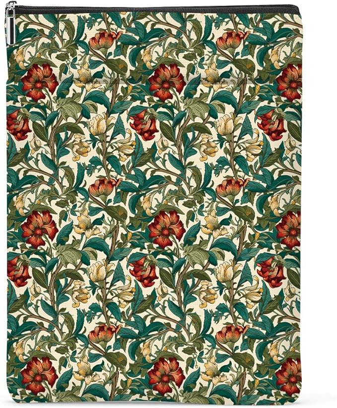 Botanical Book Sleeve, Classic Flower Book Covers for Paperbacks, Floral Book Pouch Book Protector, Book Lovers Gifts for Women Girls Friend, Book Accessories Book Club Gifts Christmas Birthday Gifts