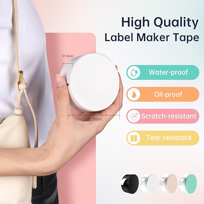 Label Maker Machine with Tape, 2 Pack Portable Mini Label Printer, HP3 Bluetooth Sticker Maker Machine with Multiple Templates, Small Thermal Label Printer, High Precision, Fast Printing, Green + Pink