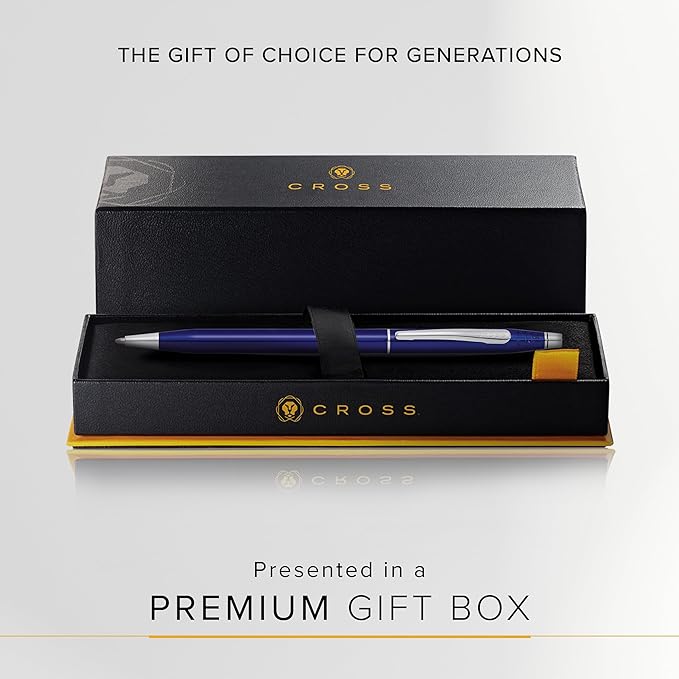 Cross Classic Century Refillable Ballpoint Pen, Medium Ballpen, Includes Premium Gift Box - Translucent Blue Lacquer