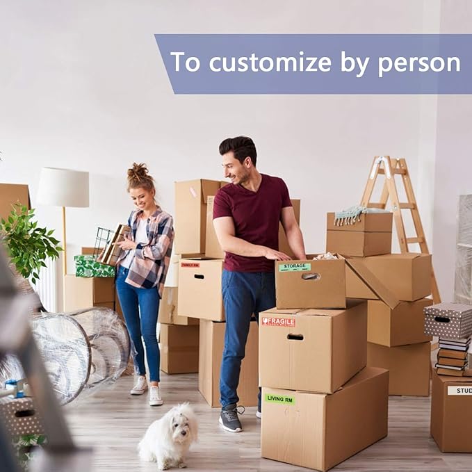 960 Count Home Moving Labels,16 Rolls Different Color Coding Labels for Boxes Stickers + Fragile Stickers + 1 Blank Label roll is for Customized use-Labels