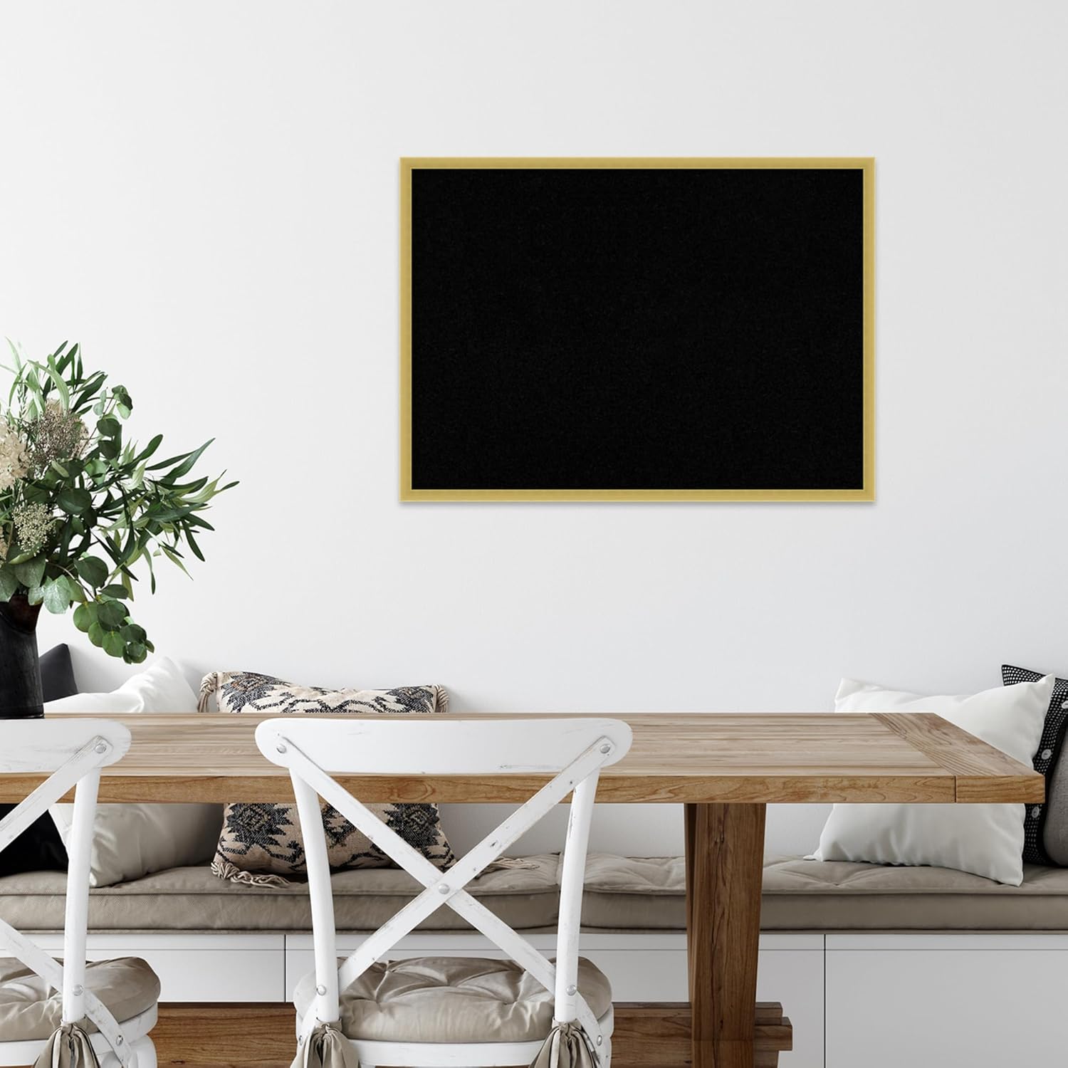 Amanti Art Black Cork Board for Wall, 21x29 Vision Board with Gold Wood Frame, Medium Corkboard Office Decor for Home Organization, Modern Contemporary Corkboard Pinboard to display items for home