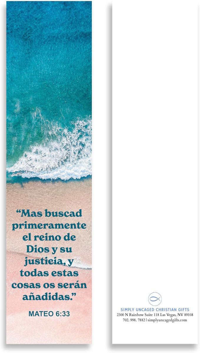 Spanish Christian Verses Bookmarks, 8x2inch Variety Pack Bookmarks, Christian Bookmark, Page Marker Divider, Christian Gifts for All Occasions Divisor de lectura (Quantity of 12)