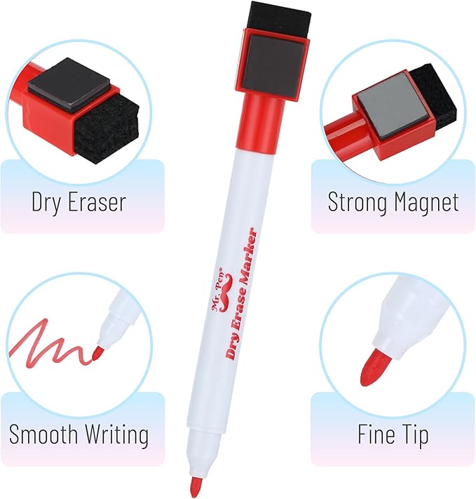 Mr. Pen Magnetic Dry Erase Markers, 16 Pack, Fine Point, Colorful, Magnetic Dry Erase Marker