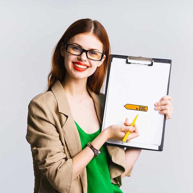 Teling 2000 Pcs/ 20 Packs Sign Here Sign Date Tabs Stickers Colored with Dispenser Arrow Flag Tabs with Dispenser Easy to Post for Notary Books Paper(Classic Style)