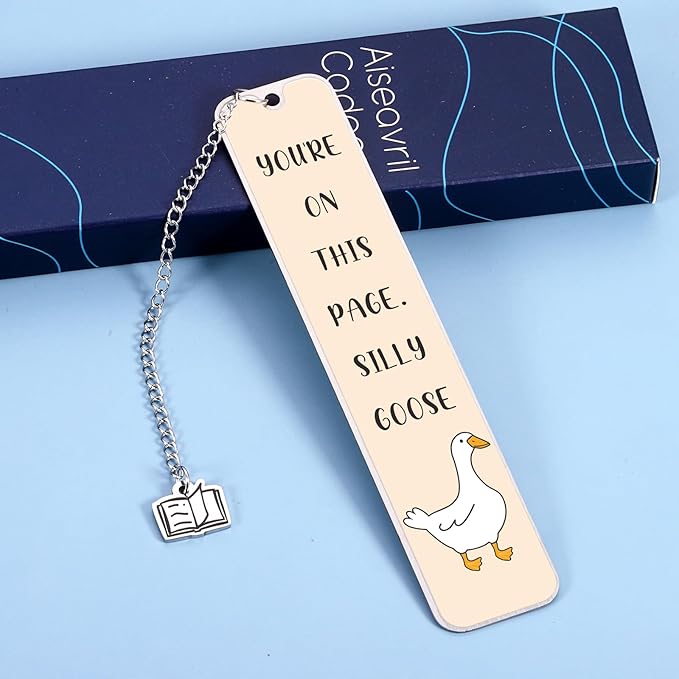 Funny Gag Gifts for Book Lovers Women, Silly Goose Cute Bookmarks for Book Lovers, Funny Bookmarks for Women Birthday Christmas Gifts for Gf Wife Mom Bookish Book Reading Accessories for Book Club