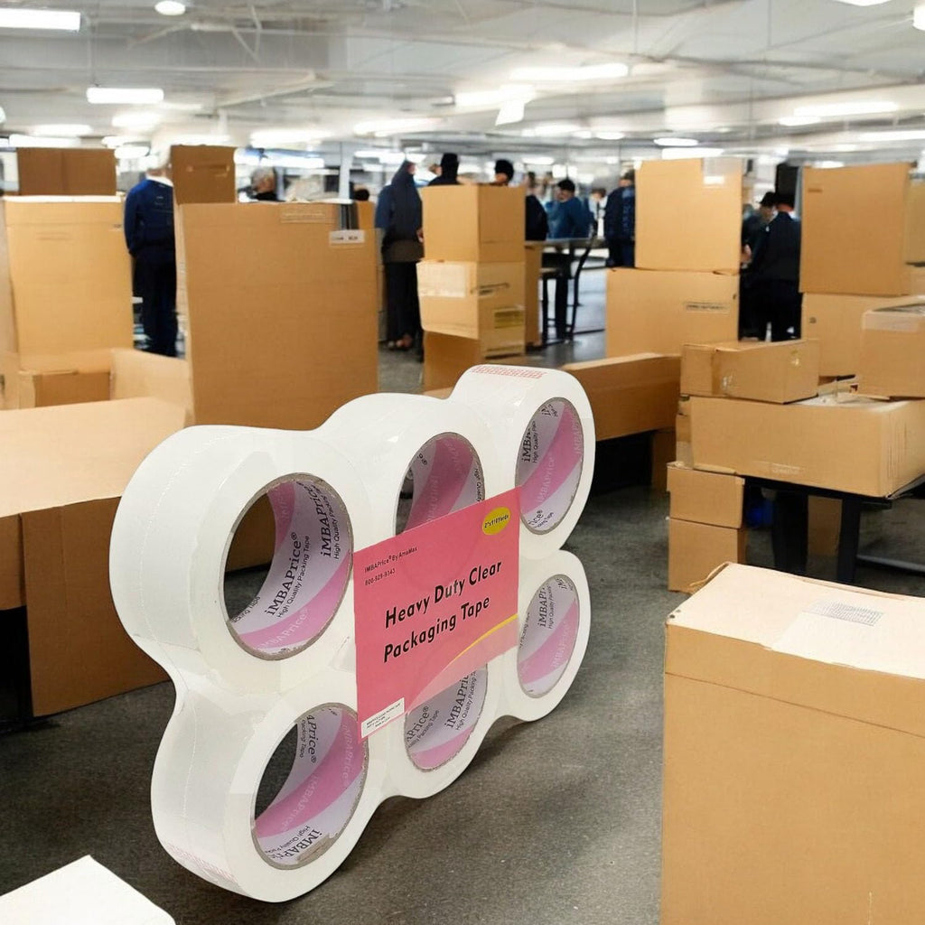 iMBAPrice 2-Inches Clear Sealing Tape, 6 Rolls of 110 Yards (6 x 330 Feet) 2" Wide Shipping Tape for Box Office Moving Packaging Shipping