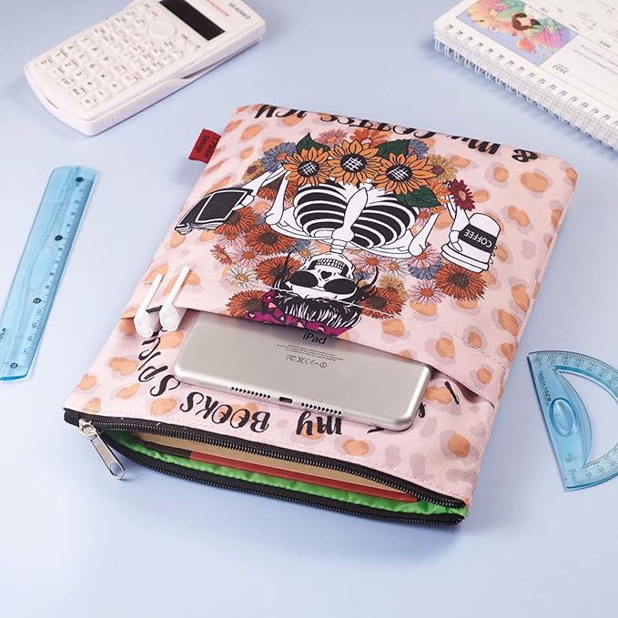 LParkin I Like My Books Spicy and My Coffee ICY Book Sleeve with Zipper for Book Lovers Cover Gift (I Like My Books Spicy and My Coffee ICY)