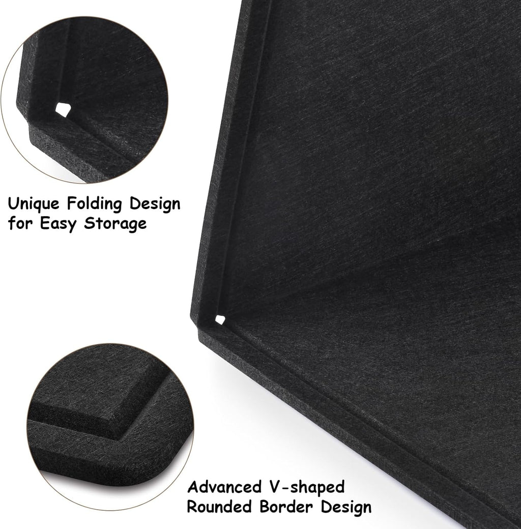 Large Bulletin Board, Foldable 72x48 Inches Cork Board Alternative, Large Felt Board Decorative Pin Board for Wall, Foldable Photo Board Self-Adhesive Vision Board with 36 Pushpins Black