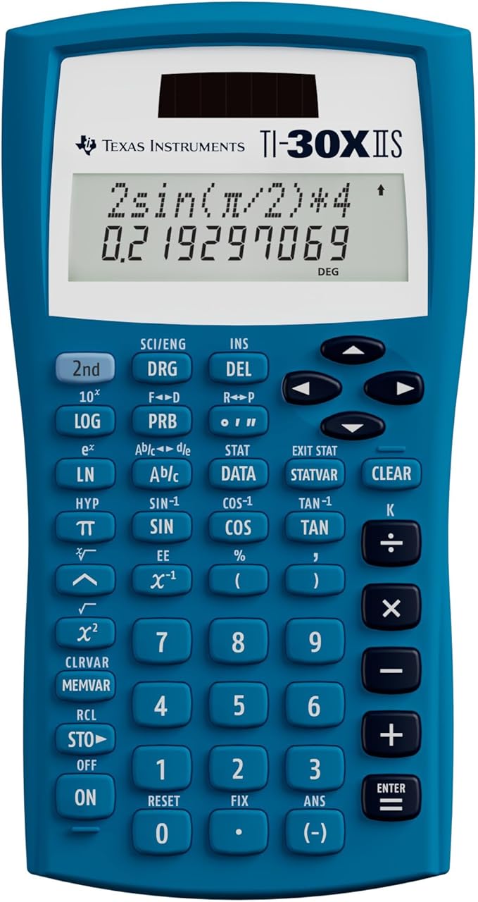 Texas Instruments TI-30XIIS Scientific Calculator, Blue
