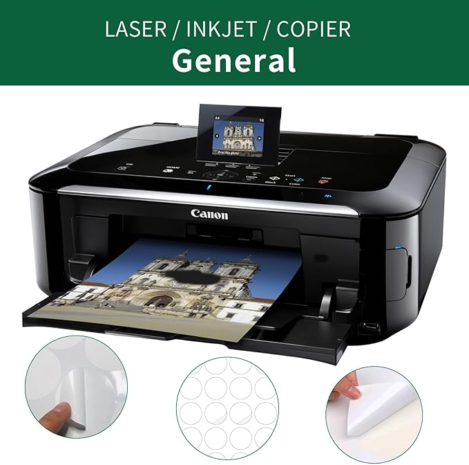 2.5 Inch Colored Round Labels,4 Colors Assorted(Red,Yellow,Blue,Green),20 Sheets,240 Tags in Total,Color Coding Labels for Laser/Inkjet Printers,2.5" Colorful Dot Stickers,Letter Size