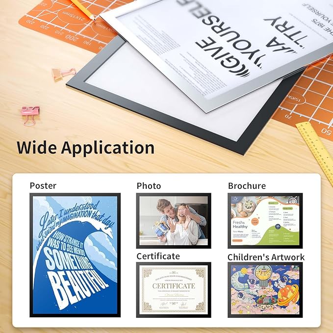 24Pack Magnetic Sign Holder 8.5 x 11 Wall Mount, Self Adhesive Display Magnetic Picture Frames Sheet With Strong Magnet Border for Window/Door/Fridge, Document Poster Paper Holders for Home Office Store, Black