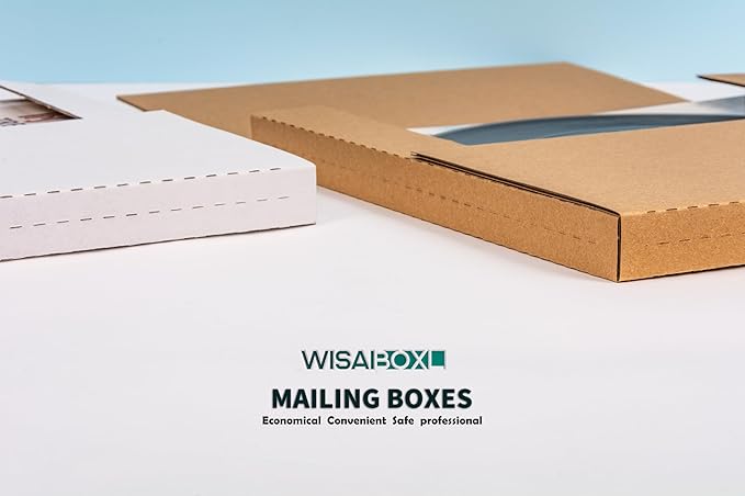 White Vinyl Record Mailers 12.8x12.8x1 Inch LP Mailing Corrugated Cardboard Boxes, Easy-Fold, Multi-Depth Album Shipping Boxes with Fragile Stickers, 15 Pack