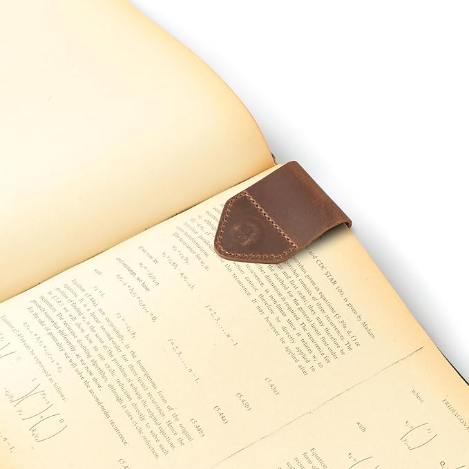 Londo Genuine Leather Handmade Bookmark (Set of 2) (Magnetic, Light Brown)