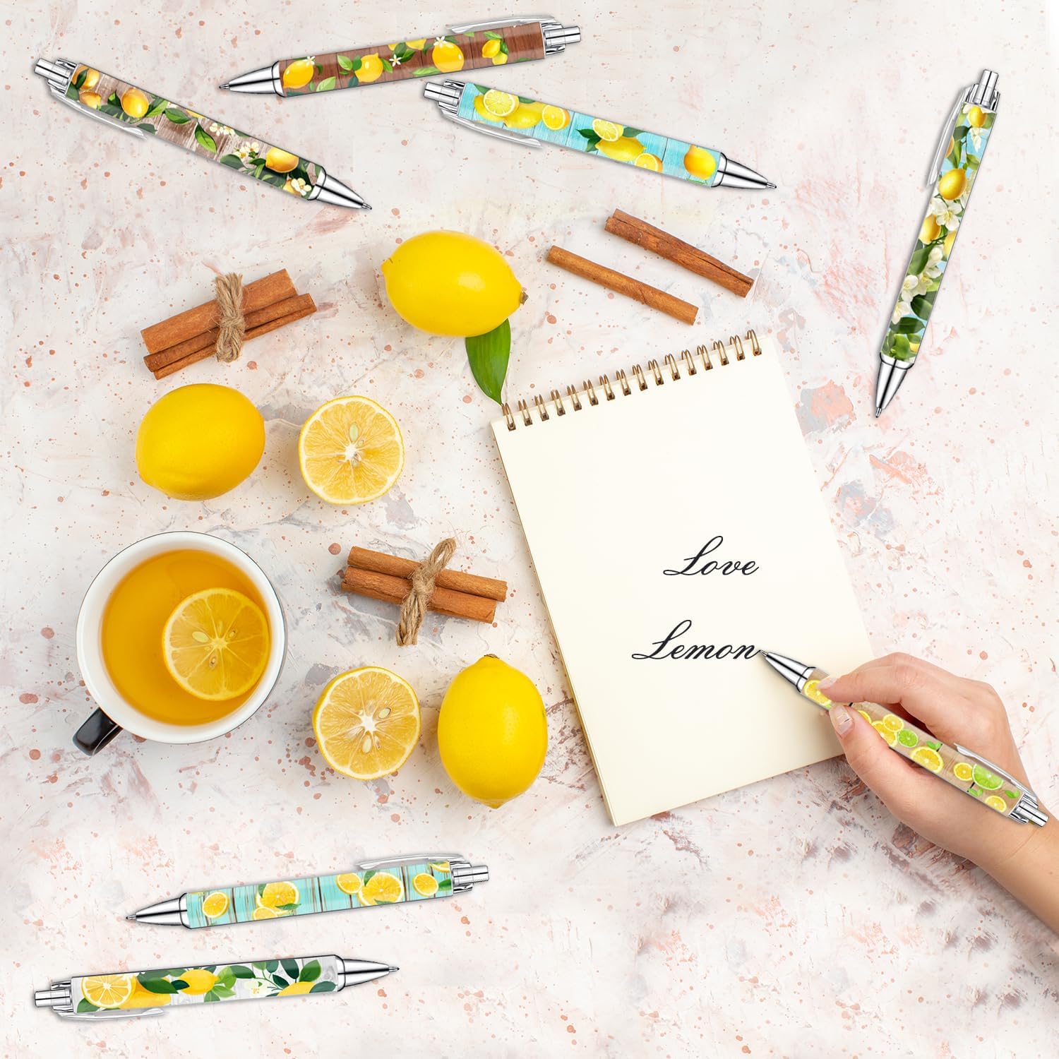 Idealmuzik Lemon Pens Set – Fun Citrus-Themed Pens for Girls, Students, and Stationery Lovers – Smooth Writing Ballpoint Pens for School, Journaling, or Gifts – Bright and Cheery Design, 8 Pack