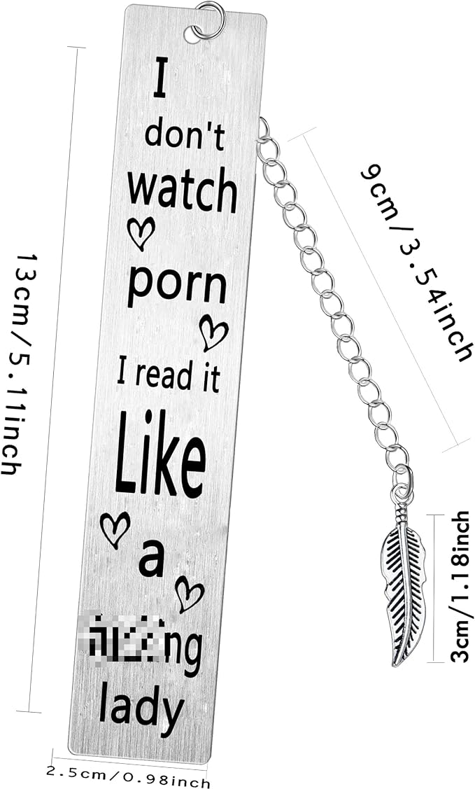 Funny Bookmarks Gifts I Don't Watch Porn. I Read it Like a Lady Bookmark Present for Women Girls Daughter Aunt Sister Wife Funny Book Club Bookmark Gift for Book Lover