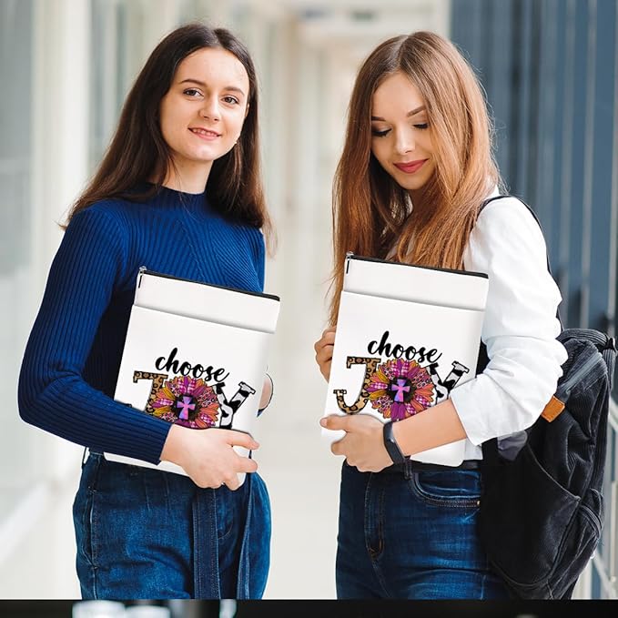 Inspirational Western Faith Christian Gifts Book Sleeve Book Cover Religious Cowgirl Accessories for Women Teacher Colleague Graduation Christmas Birthday Book Lovers Gifts Book Protector with Zipper