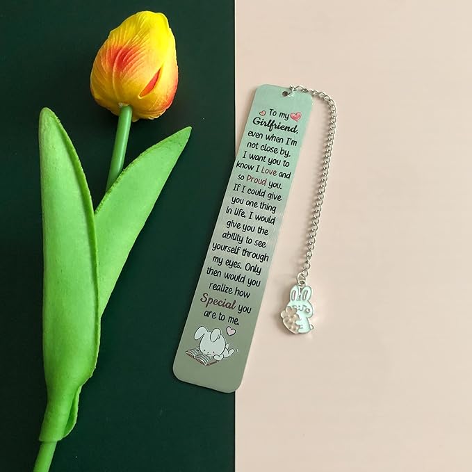 Girlfriend Bookmarks Birthday Gift Woman Christmas Encourage Bookmark Valentines Day Distance Miss You Rabbit Present Appreciate Engagement Love Reminder Keepsakes Sweet I Love Proud of You for Her