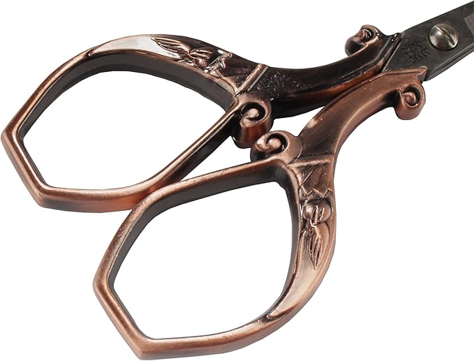 JubileeYarn Chinese Wing & Cloud Embroidery Craft Scissors - Copper - 3 Scissors